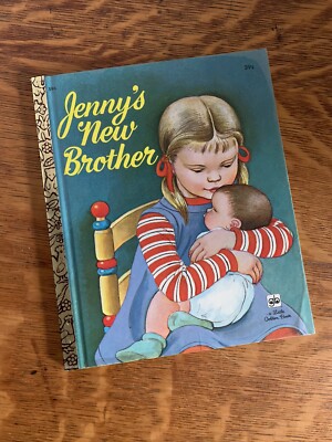 Little Golden Book JENNY'S NEW BROTHER Evans  ''A'' First 1st Ed *SIGNED* J ESLEY