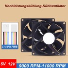 Lüfter DC 2510 3/4-Pin Flüsterleise Hochleistungskühlung-Kühlventilator 5V-12V