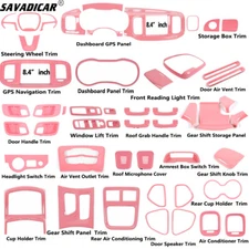 Pink Steering Wheel GPS Dashboard Gear Shift Cover Trims for Dodge Charger 2015+