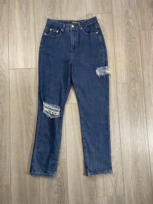 Missguided Denim Distressed Women Skinny Jeans Size