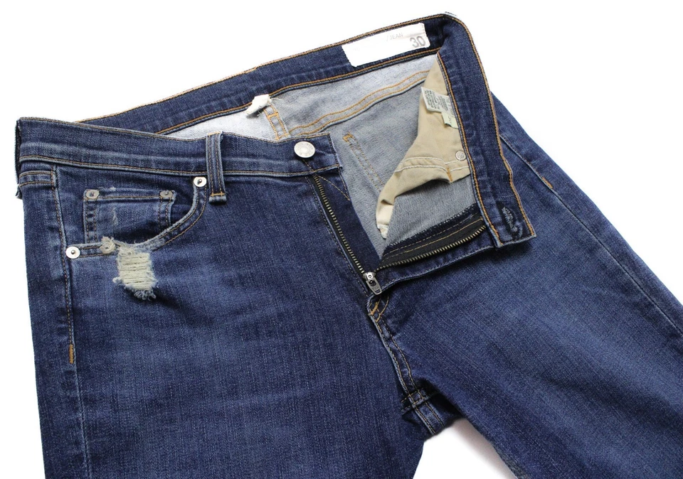 Rag & Bone Skinny Jeans Damen W30 Ripped Distressed Stretch Whiskers Faded - Bild 4 von 4
