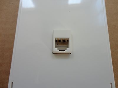10pc. 8-Pin Conductor Telephone Modular Flush Mount Phone Wall Jack, 8P8C, Ivory