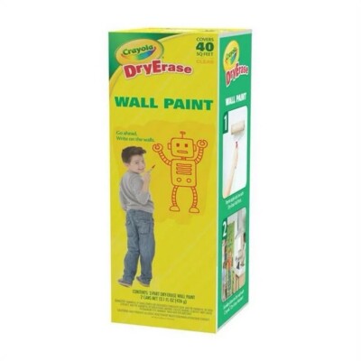 Crayola Dry Erase Wall Paint Draw On The Wall Covers 40 SQ. Feet
