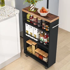 Tribesigns 3 Tier Slim Storage Cart Narrow Kitchen Rolling Utility Organizer
