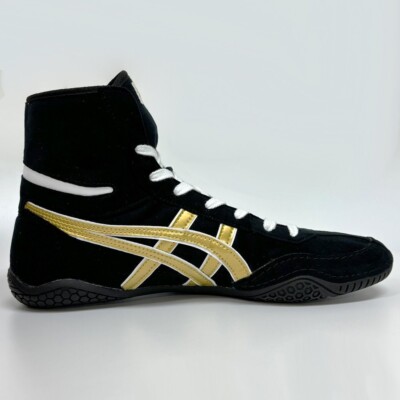 ASICS Wrestling Shoes 1083A001 Black x gold white edge Successor