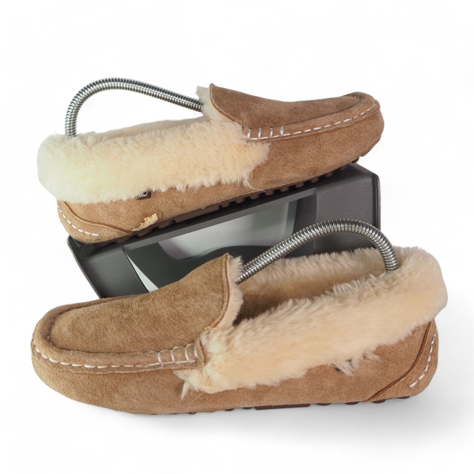 SAOLA LAMO Aussie Moc Toe Pantofole foderate suola rigida "Marrone Castagno" Donna 9