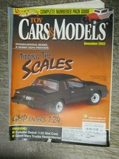 HOT WHEELS TOY CARS & MODELS MAGAZINE NOV 2003 1987 BUICK GRAND ATIONAL 1:24 GMP