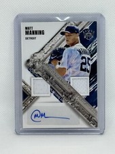 2022 DIAMOND KINGS BASEBALL DUAL MEMORABILIA SIGNATURE MATT MANNING RC TIGERS