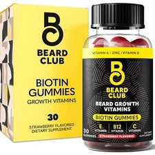 The Beard Club Biotin Beard Growth Vitamin Gummies - Beard and Hair Supplemen...