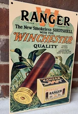 Vintage Style Winchester W Ranger Shells Heavy Steel Metal Top Quality Sign