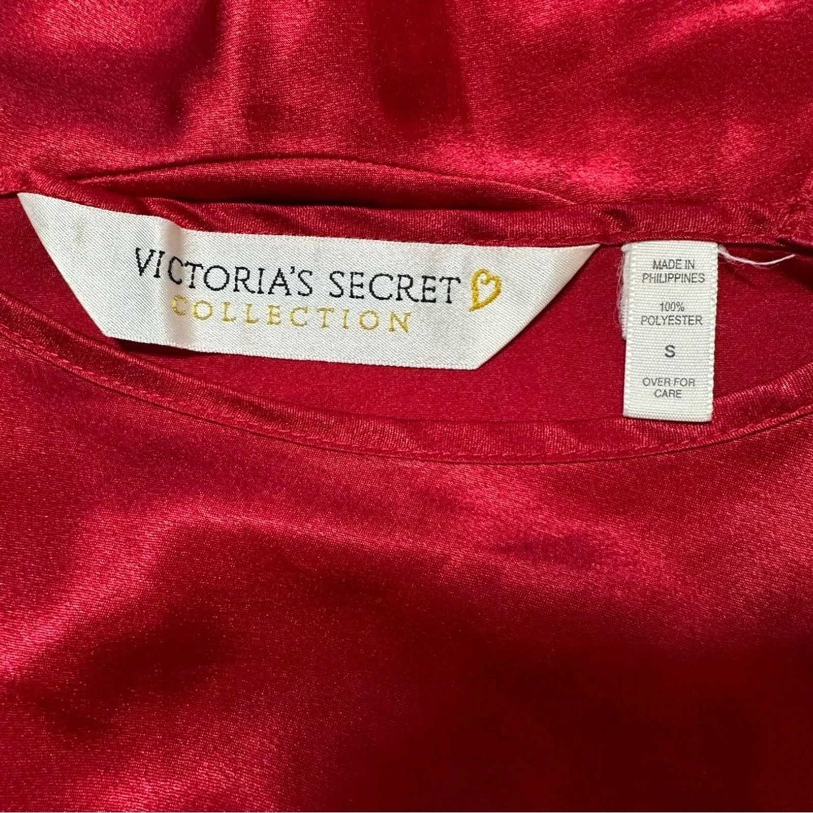 UNDERCOVER Vintage Abito Camicia Victoria Secret Collezione Rosso Vita Goduta Setoso Slip Taglia S