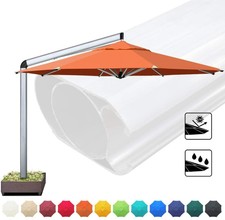 11 Ft Led Round Offset Outdoor Patio Umbrella In Sunbrella Sand For Sale Online Ebay