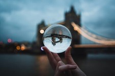 Original Lensball 80mm Clear Photography Sphere K9 Glass with Bag