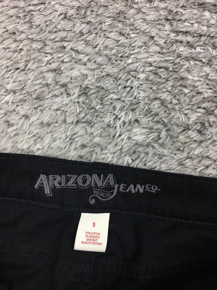 Pantalones de mezclilla ajustados Arizona para mujer talla 3 juniors negros elásticos Foto 4 de 4