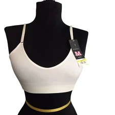Maidenform M 34 Bralette Adjustable Straps Nylon Blend Seamless White NEW
