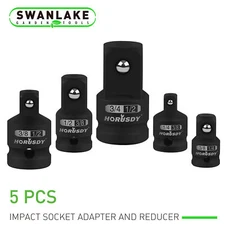 5 Piece Impact Socket Adapter Set Reducer 1/4" 3/8" 1/2" Drive SAE Forged Steel