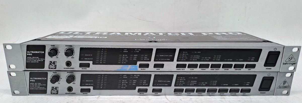 Lot of 2 Behringer ULTRAMATCH PRO SRC2496 Audiophile 24-Bit/96 kHz