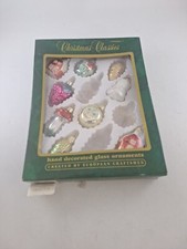 9 Vintage Christmas Classics Hand Decorated European Glass Ornaments 