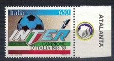 INTER SCUDETTO NUOVO BORDO DI FOGLIO CON APPENDICE ATALANTA  ANNO 1989   