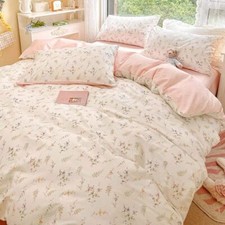 Nordic Flowers Bedding Set Flat Bed Sheet Duvet Cover Pillowcases Home textiles