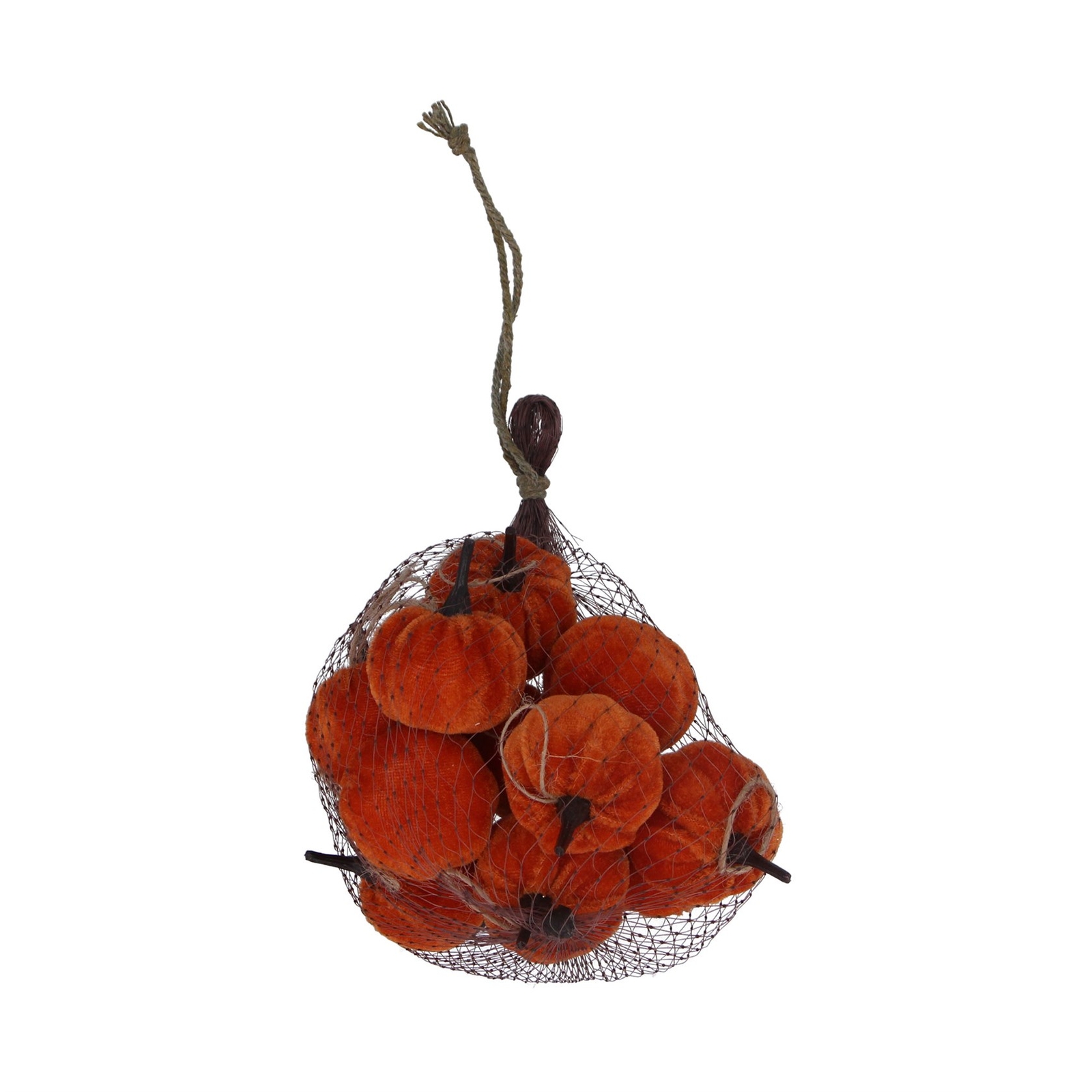 Halloween Decorations - Gisela Graham Hanging Velvet Pumpkin  Novelty Ornaments
