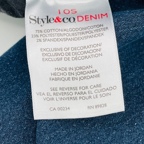 Style & Co Jeans Size 10 Short Stretch Skinny Leg Dark Denim Wash Womans 32X28 - Picture 6 of 6