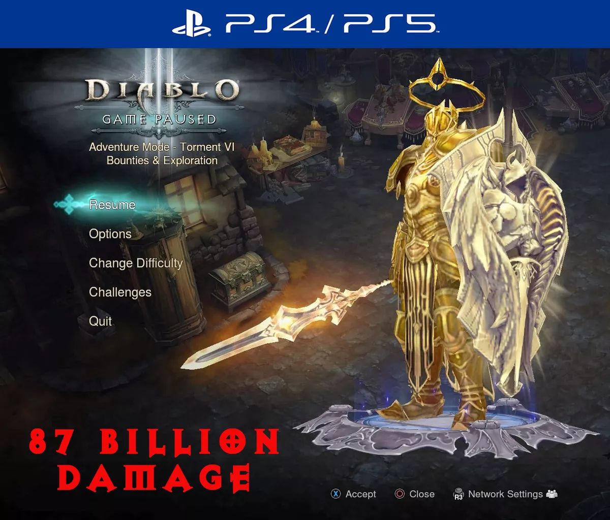 Diablo 3 RoS PS4/PS5 Softcore Primal Ancient Modded Crusader Set Aegis Of  Valor