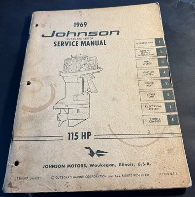 1969 JOHNSON OUTBOARD SEAHORSE 115 HP SERVICE MANUAL P/N JM-6911 (379) | eBay