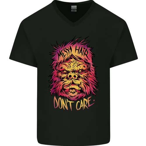Thedifferent T-Shirt Uomo In Cotone Scollo V – Stampa Giraffa Con Linguaccia Divertente | Bianca, 100% Cotone 160g/m²