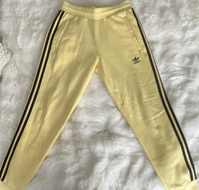 adidas Originals Jogginghose Herren M gelb schwarz Streifen elastischer Bund