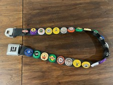 Little Earth Bottle Cap Seatbelt Buckle Belt Y2K Rubber Soda Cola Adjustable