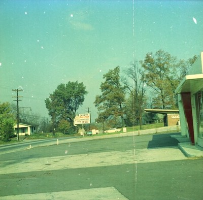 Vintage Photo Negative 1966 Knoxville TN Powell Weigel's Gas Station