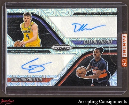2024 Panini Prizm Black Mojo Dalton Knecht, Bub Carrington RC ROOKIE AUTO 09/25