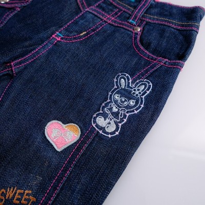 Mezzo Piano Y2K Denim Jeans Size 110 Dark Blue Pink Mint Authentic 