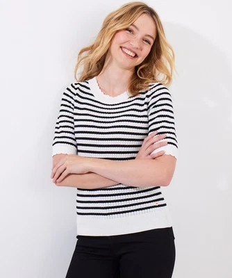 Joe Browns Women's Striped Short Sleeve Knitted Top - Image 1 of 4