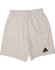 ADIDAS Boys Climalite Sport Shorts 13-14 Years White Polyester AZ13