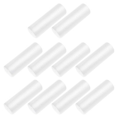 10pcs Craft Foam Rod: White Polystyrene Cylinders Wreath Base - Cylinder