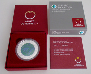 Österreich 25 Euro 2014 Evolution Niob Silber