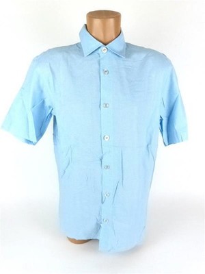 Signum Herren Hemd Gr. M Regular Fit kurzarm blau kariert Freizeithemd (15913)