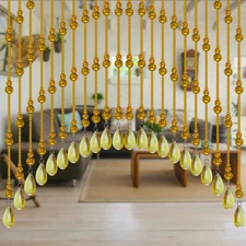 Crystal Beaded Door Curtain Self-Adhesive, Door String Beads Curtains for Doo...