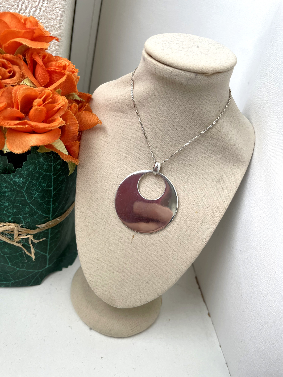 SUPERB SOLID STERLING SILVER LARGE MODERNIST CIRC… - image 8