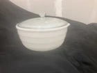 Vintage GE General Electric White Ribbed Milk Glass Mixing Bowl