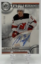 Simon Nemec 2023-24 Upper Deck SP Authentic Future Watch RC Auto /999! Devils