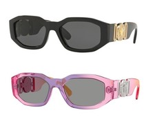 Occhiali da sole uomo donna firmati Versace Biggie VE4361 neri e rosa squadrati