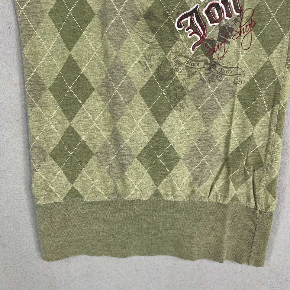 Vintage Ron Jon Surf Shop Tank Top Womens Large Green Argyle Preppy Y2K 90s - Image 3 of 4