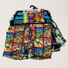 Boys Boxer Brief Underwear Size 6-7 Teenage Mutant Ninja Turtles, 4-Pack NEW