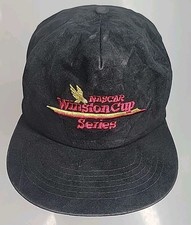 Vintage NASCAR Winston Cup Series Black Snapback Hat RJRTC Gold Red Embroidered