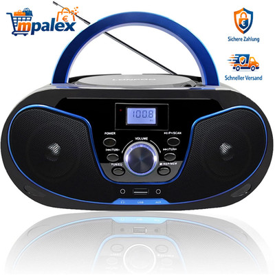 CD Player Boombox Bluetooth UKW Radio USB AUX Kopfhörer LP-D02