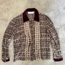 OSCAR DE LA RENTA, MISS D Vintage Silk Blouse size 10 Lace & Velvet Trim Weave