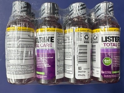 Listerine Total Care Anticavity Mouthwash, Fresh Mint Flavor, 3.2oz (Pack of 12)